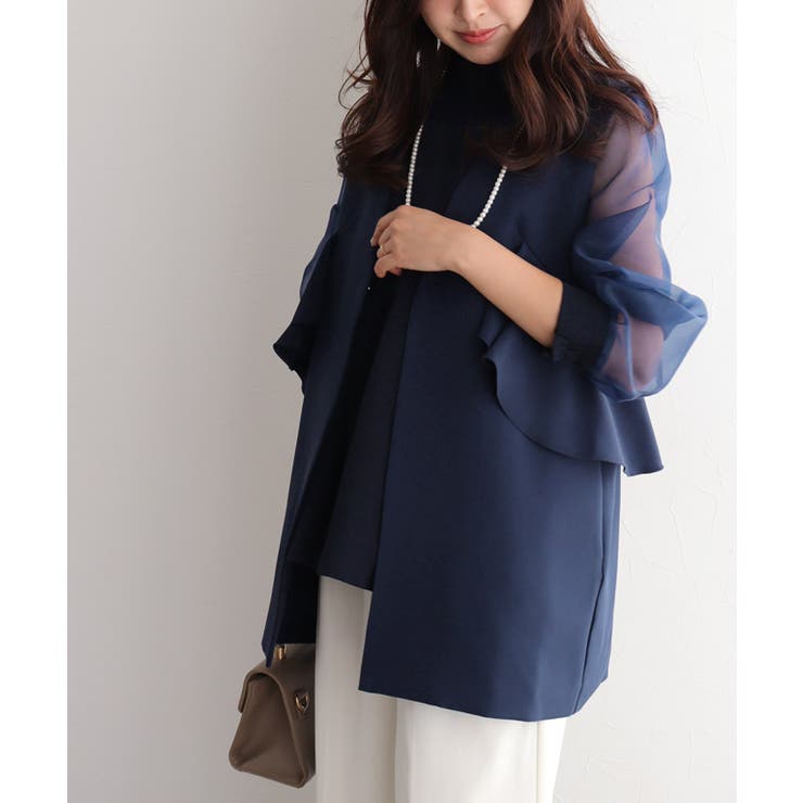 ella_selectshop ドビークロスフリルジレ ella_selectshop ドビークロスフリルジレ