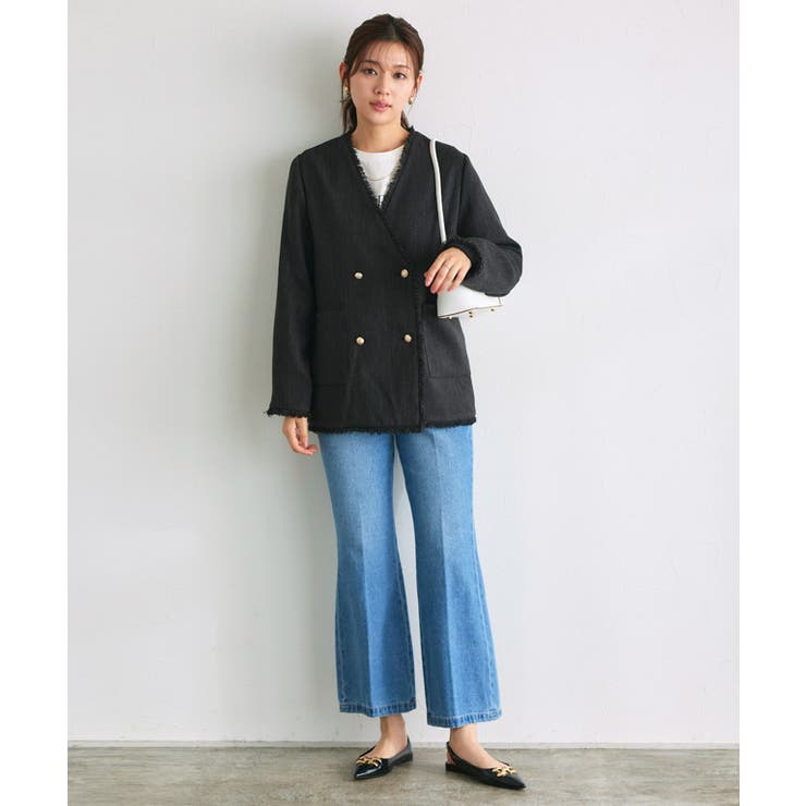 ノーカラーフリンジツイードジャケット ジャケット ツイード | Pierrot | 詳細画像31 