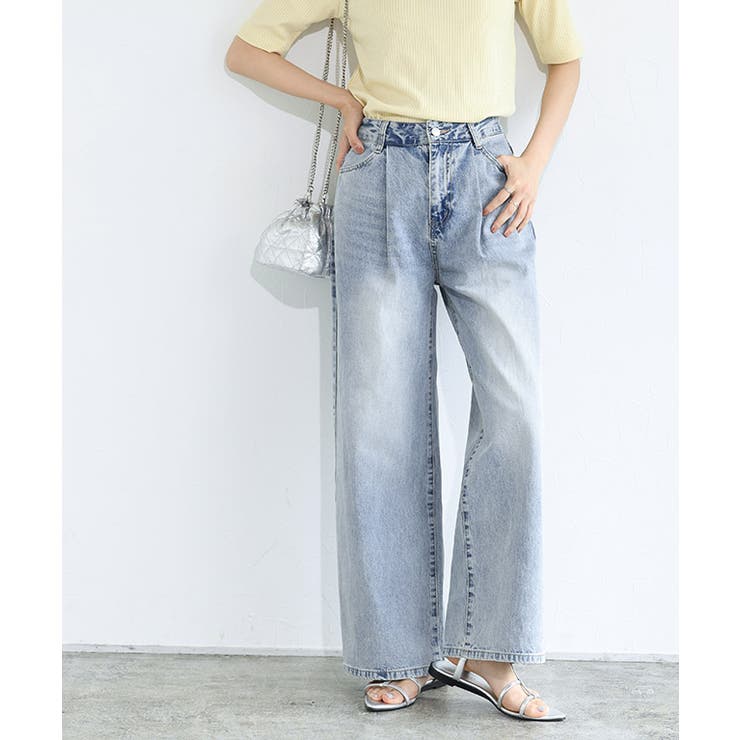 タックワイドデニム デニムパンツ ワイドシルエット | Pierrot | 詳細画像15 