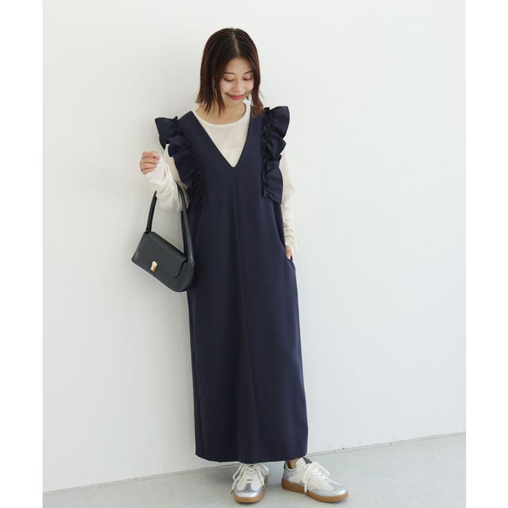 ショルダーフリルVネックジャンパースカート ジャンパースカート フリルデザイン | Pierrot | 詳細画像20 