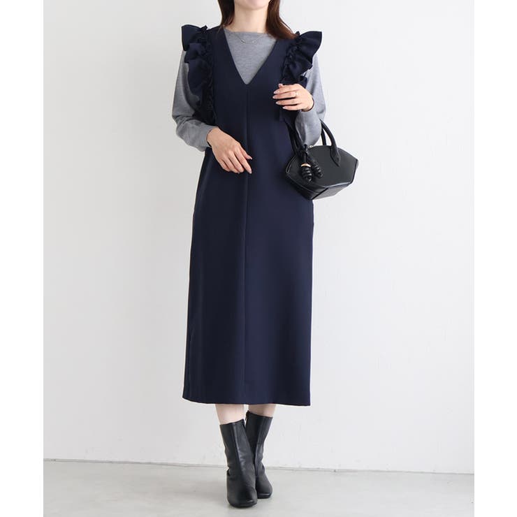 ショルダーフリルVネックジャンパースカート ジャンパースカート フリルデザイン | Pierrot | 詳細画像15 