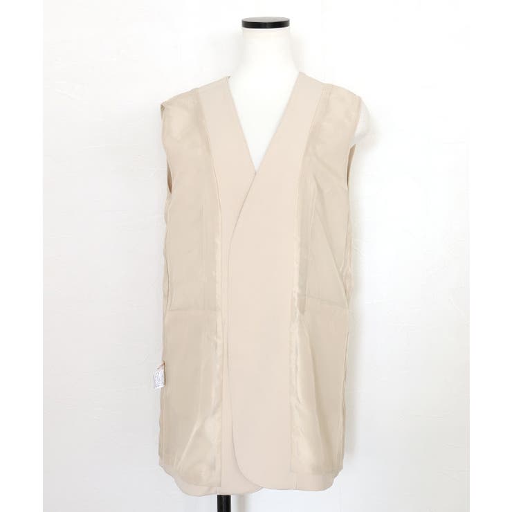 ベルト付きノーカラージレ ジレ ノーカラー[品番:PRTW0005290 ベルト付きノーカラージレ ジレ ノーカラー[品番:PRTW0005290