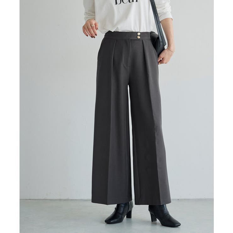 チャコール | ゴールドボタンパンツ パンツ ゴールドボタン | Pierrot