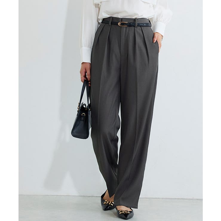 チャコール | センタープレスタックテーパードパンツ パンツ テーパードパンツ | Pierrot