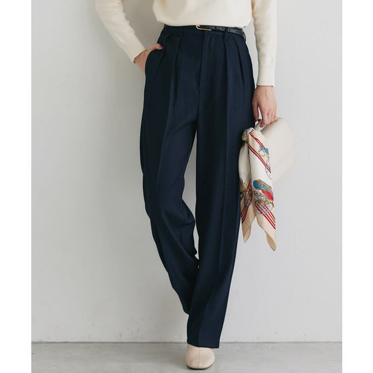 ネイビー | センタープレスタックテーパードパンツ パンツ テーパードパンツ | Pierrot