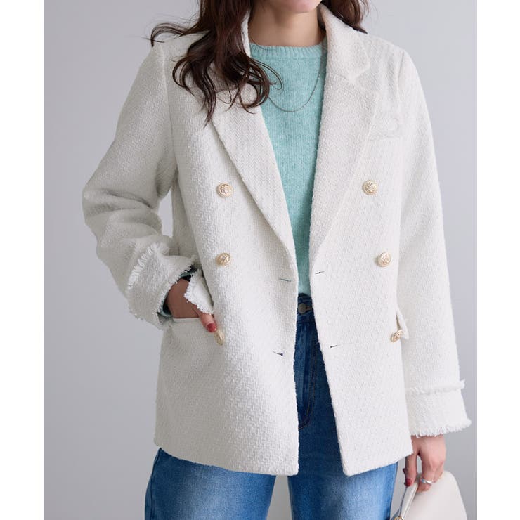 ツイード/オフホワイト | 選べる柄テーラードジャケット テーラードジャケット ヘリンボーン | Pierrot