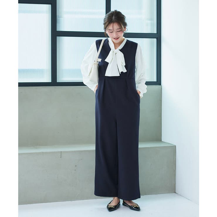 ネイビー | キーネックオールインワン オールインワン キーネック | Pierrot