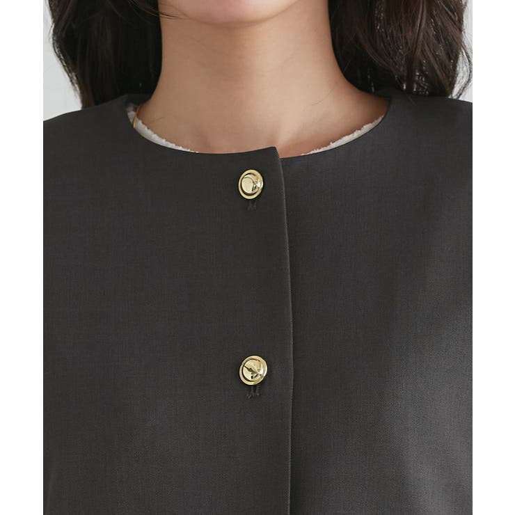 ゴールドボタンノーカラージャケット ジャケット ゴールド | Pierrot | 詳細画像4 