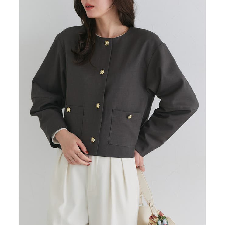 ゴールドボタンノーカラージャケット ジャケット ゴールド | Pierrot | 詳細画像25 