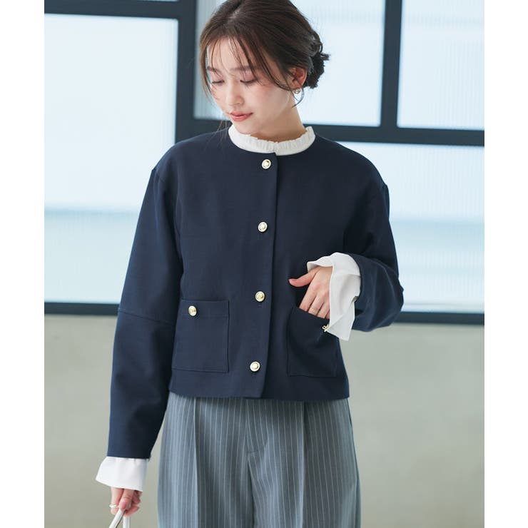 ゴールドボタンノーカラージャケット ジャケット ゴールド | Pierrot | 詳細画像18 