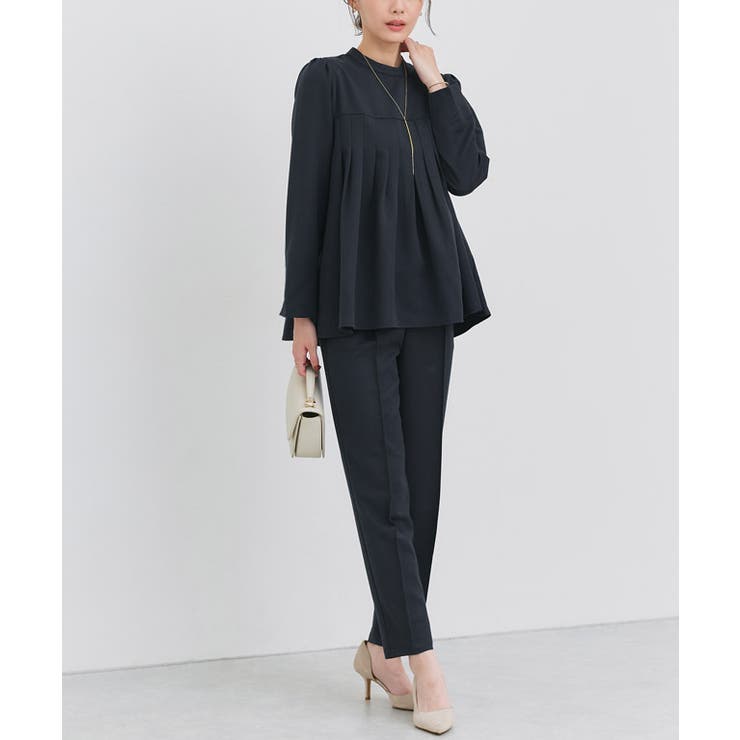 ネイビー | タックプリーツフレアセットアップ セットアップ 高見え | Pierrot