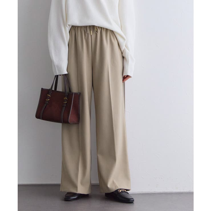 グレージュ | ウールタッチセンタープレスイージーパンツ ウールタッチ センタープレスパンツ | Pierrot