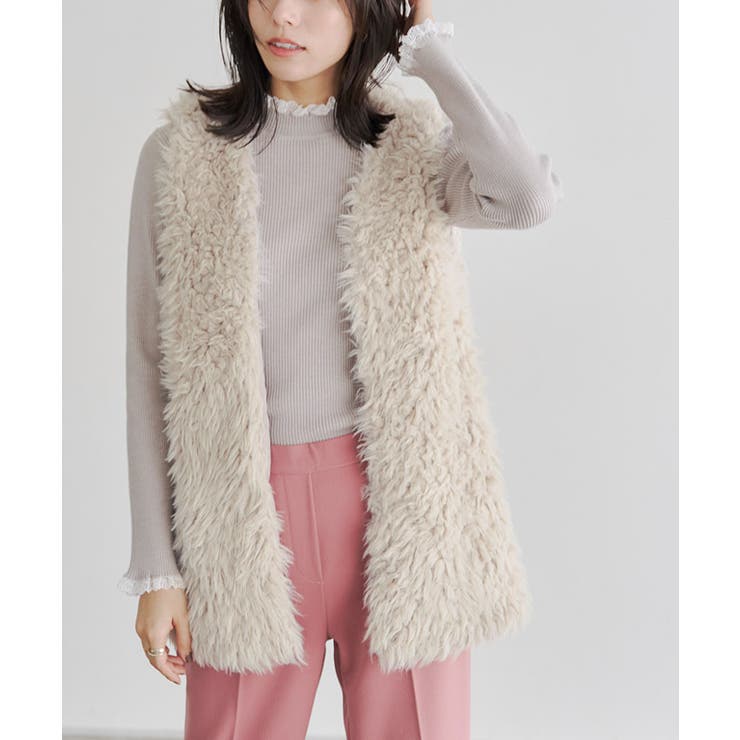 フェイクファーベスト ベスト フェイクファー[品番：PRTW0004493