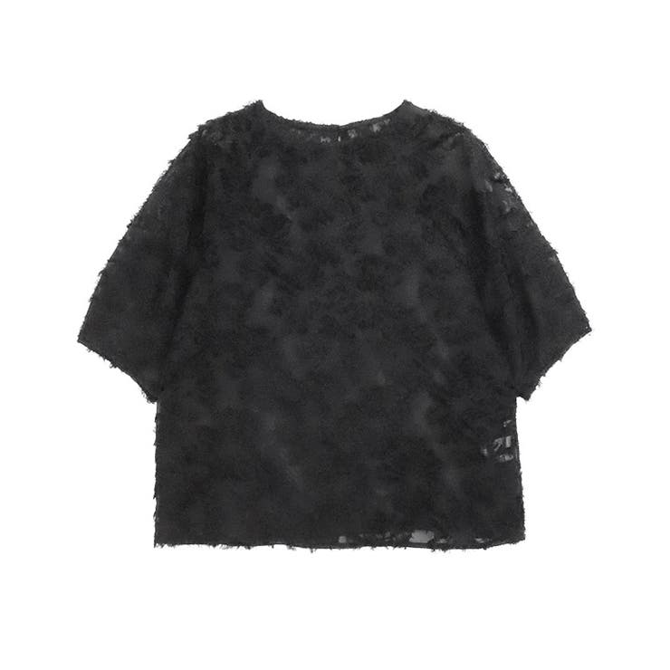 ブラック | NHK「あさイチ」紹介 フリンジフラワージャカードトップス ジャカード | Pierrot