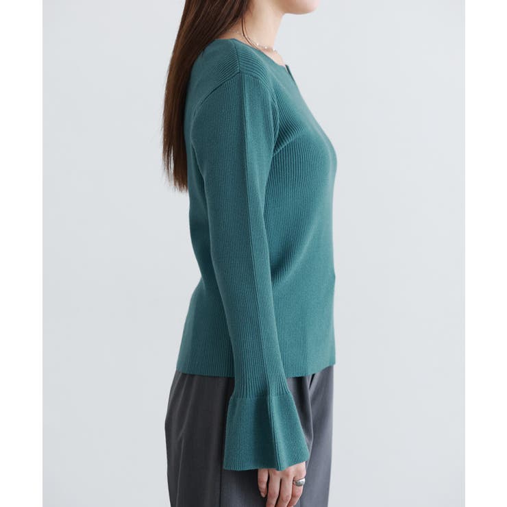 キーネックフレアスリーブニット ニット キーネック | Pierrot | 詳細画像8 