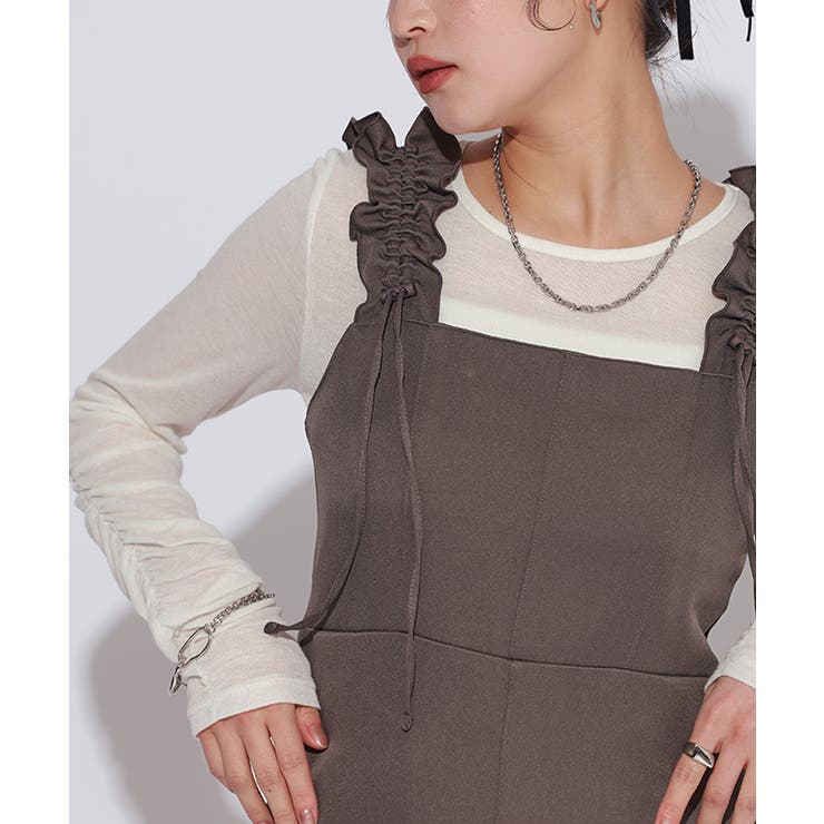 アイボリー | [ECLAM] 袖シャーリングシアーカットソー カットソー | Pierrot