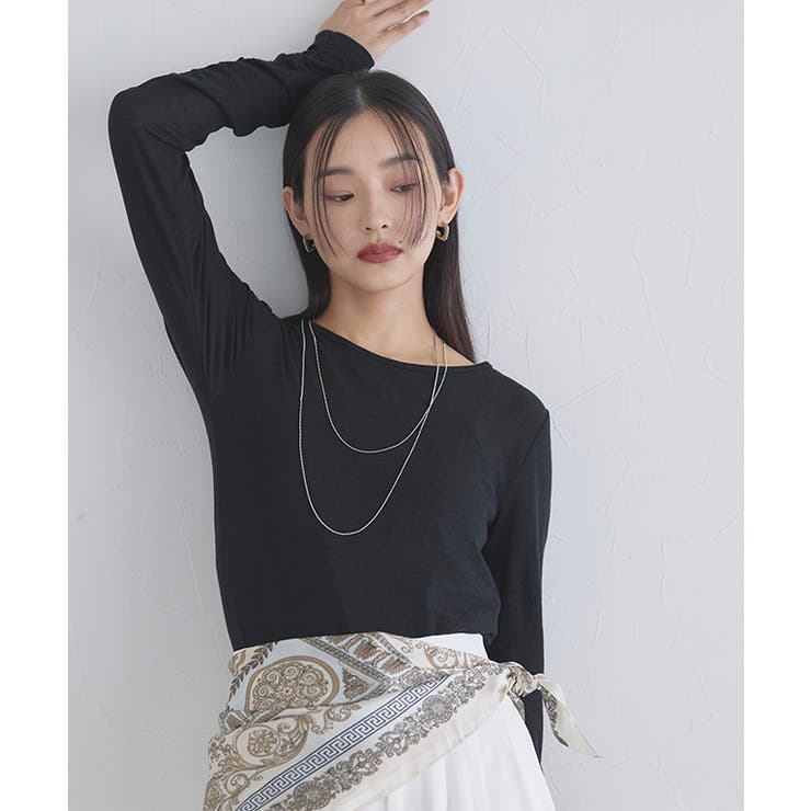 [ECLAM] 袖シャーリングシアーカットソー カットソー | Pierrot | 詳細画像13 