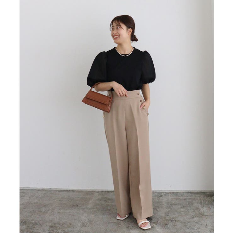 セール】【WEB限定アイテム】COLOR WAIST RIB PINTUCK WIDE