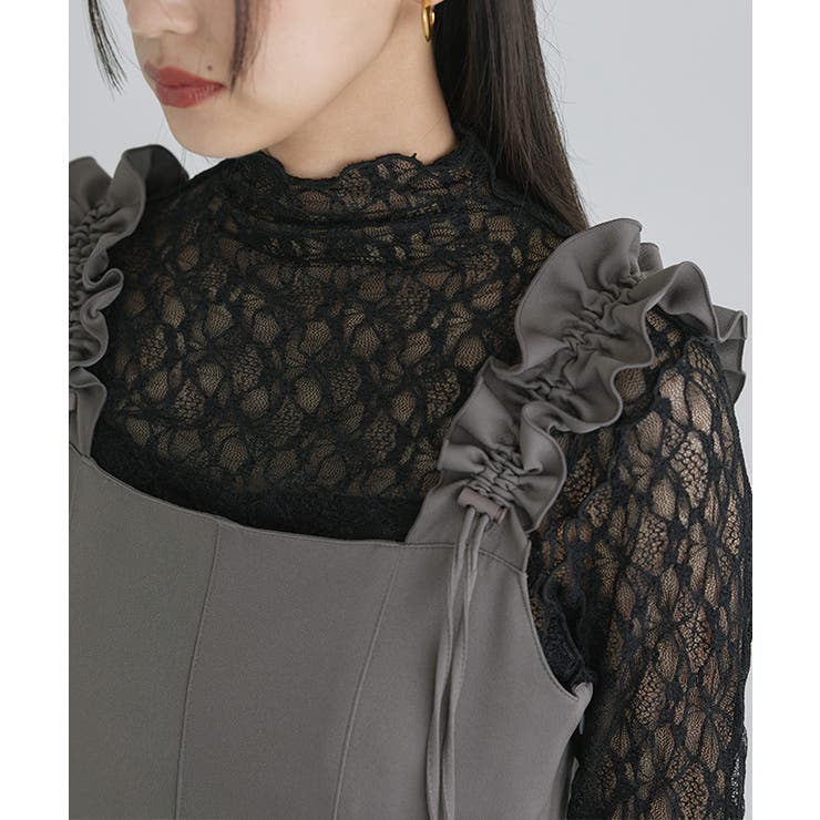 ストレッチレースロンT Tシャツ ストレッチ素材 | Pierrot | 詳細画像20 