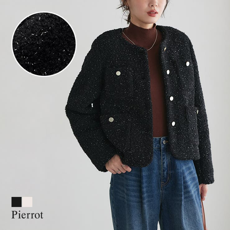 ラメ入りゴールドボタンジャケット ジャケット ゴールドボタン | Pierrot | 詳細画像1 