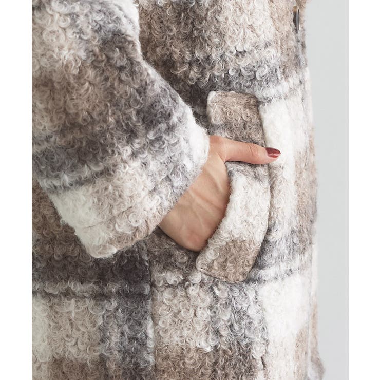 ブークレーチェックPコート Pコート チェック | Pierrot | 詳細画像5 