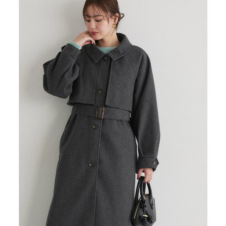 杢チャコール | アレンジカラーシングルロングコート コート ロング丈 | Pierrot