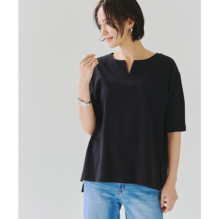 バイオシルケットキーネックTシャツ Tシャツ キーネック | Pierrot | 詳細画像14 