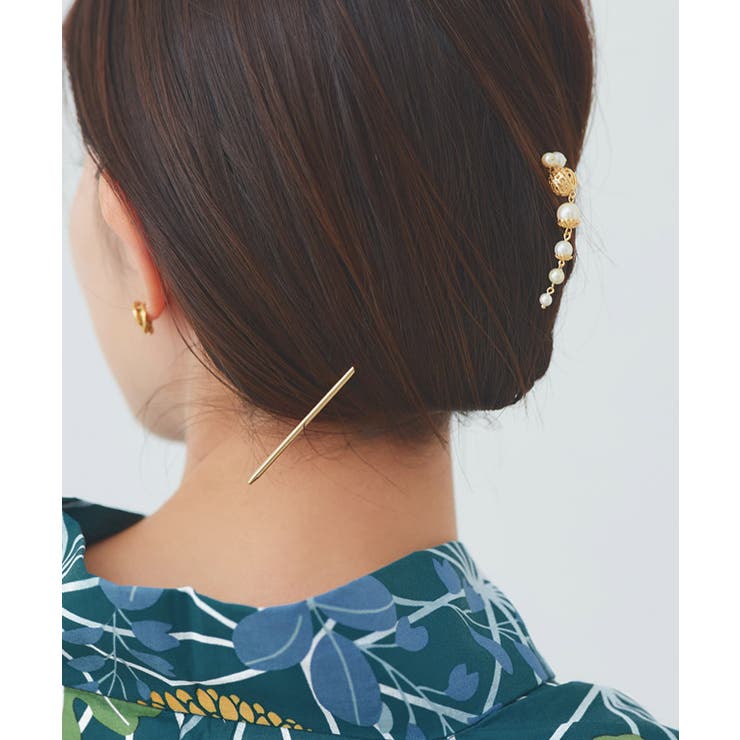 B/ゴールド | 選べるパールデザインヘアスティック かんざし ヘアスティック | Pierrot