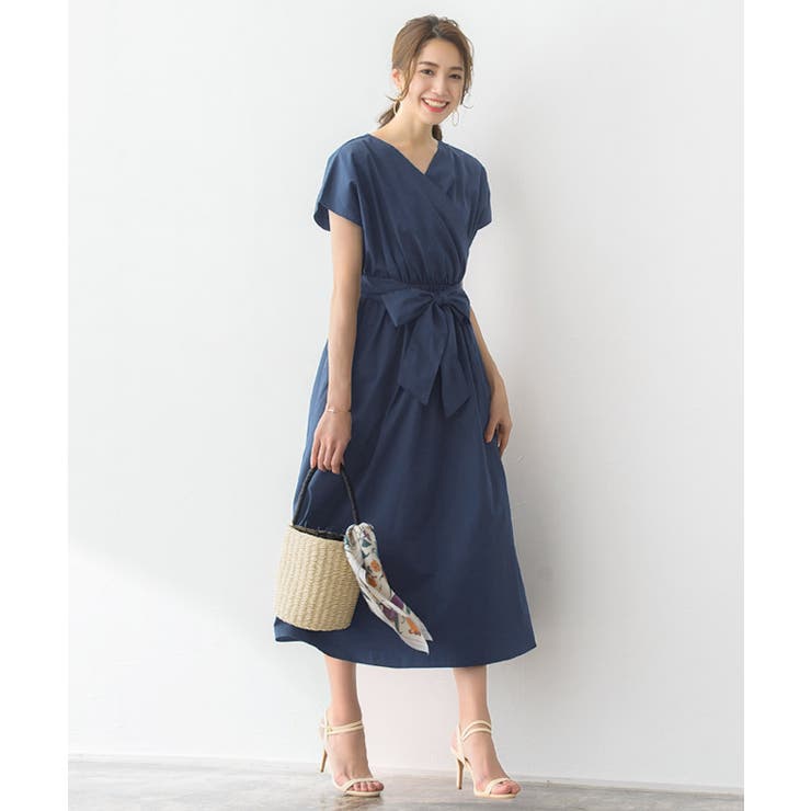 美品★DFV★シルク100% 総柄 カシュクール リボンワンピース サイズ2 ygl5300024.jpg