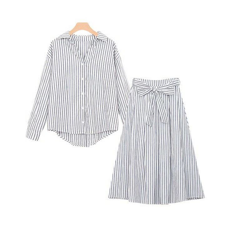 シャツ×スカートセットアップ セットアップ シャツワンピース
