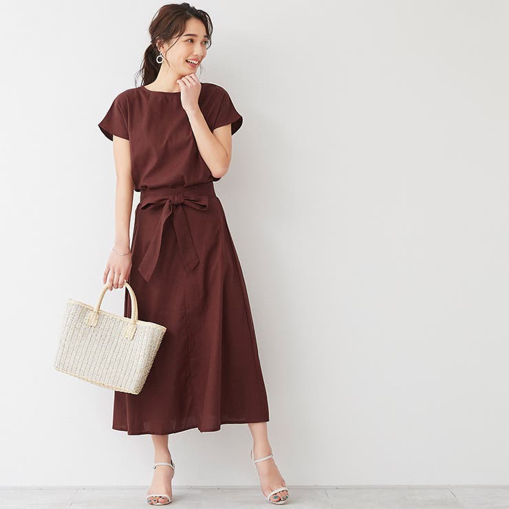 綿麻 スカート セットアップ綿 コットン リネン 麻 綿麻 スカート セットア | Pierrot | 詳細画像6 