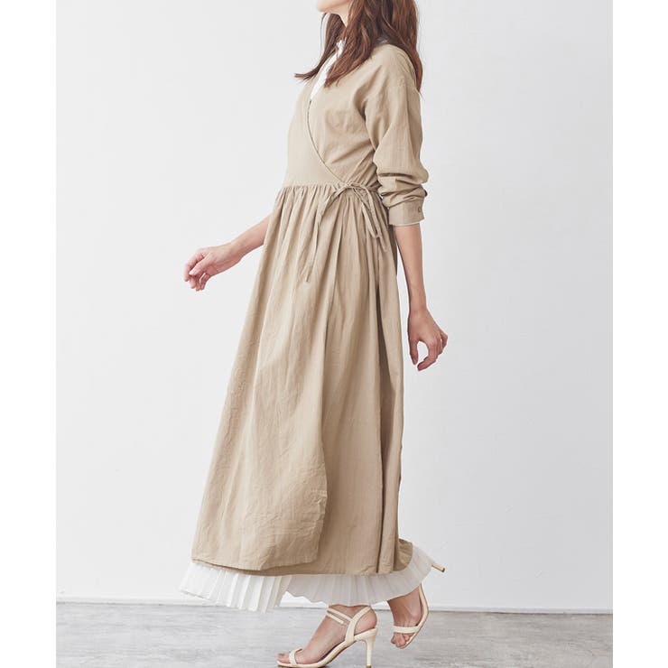 カシュクールシャツワンピース カシュクール シャツワンピ