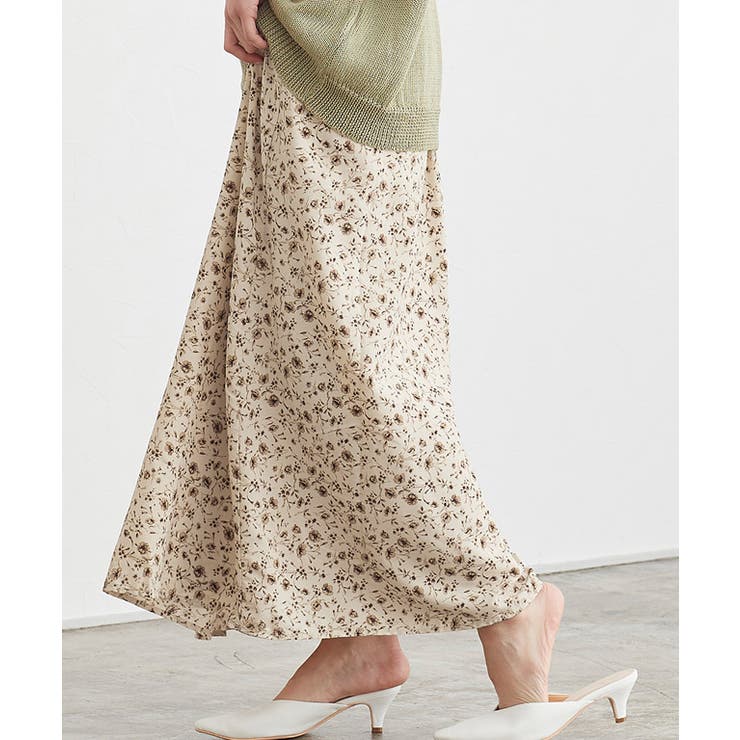 Btype/ライトベージュ | 選べる花柄スカート スカート ロングスカート マキシスカート フレアスカート | Pierrot