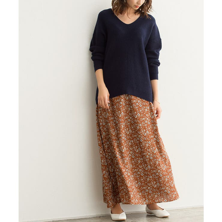 Btype/レンガ | 選べる花柄スカート スカート ロングスカート マキシスカート フレアスカート | Pierrot