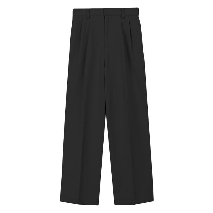 ブラック | ウールタッチボックスパンツ パンツ ウエストパンツ タックパンツ ボックス | Pierrot