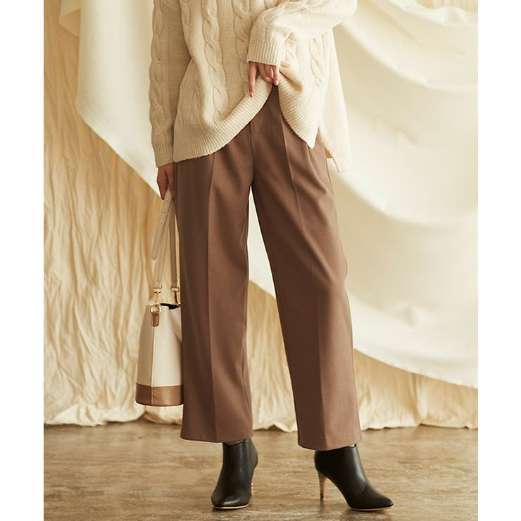 キャメルオレンジ | ウールタッチボックスパンツ パンツ ウエストパンツ タックパンツ ボックス | Pierrot