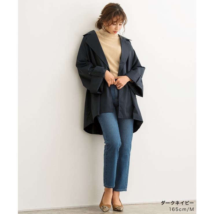 オーバーサイズ ショートトレンチ ジャケット トレンチコート