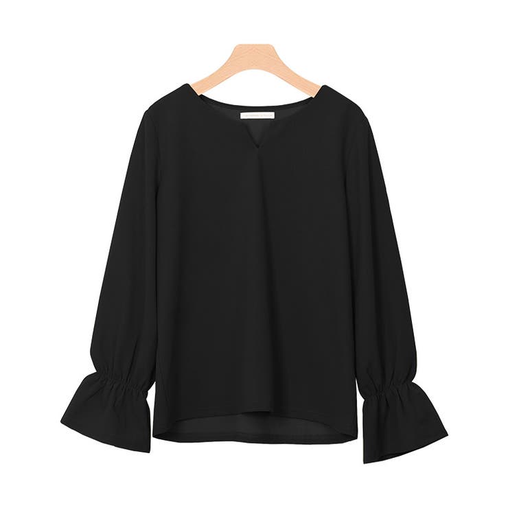 ブラック | キーネックTブラウス ブラウス シャツ | Pierrot