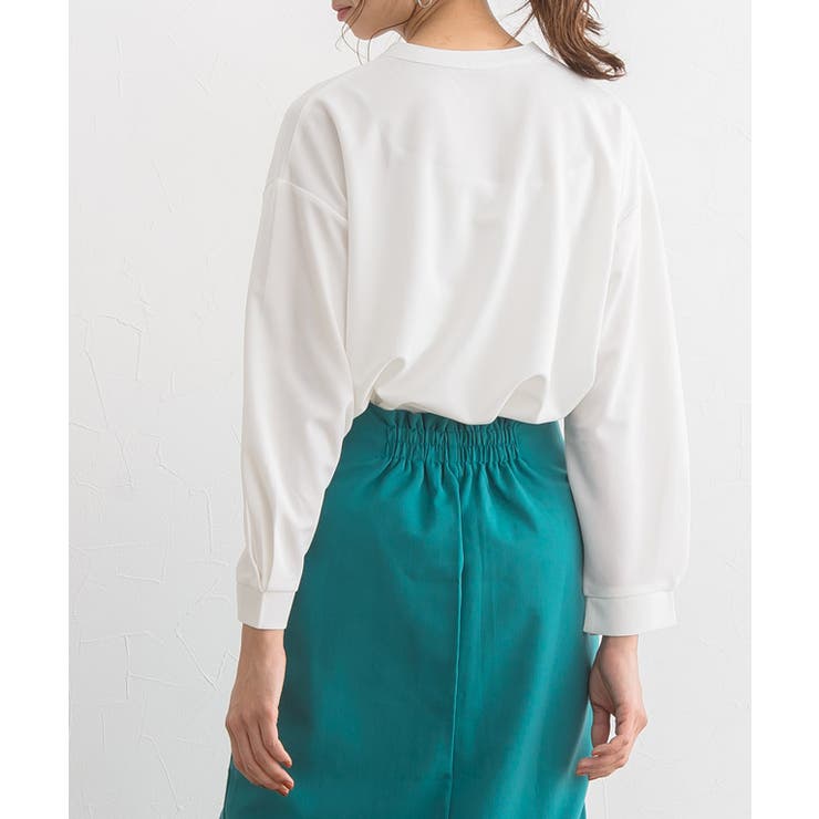 ノーカラーデザインTブラウス ブラウス シャツ カットソー 長袖 ノーカラー | Pierrot | 詳細画像8 