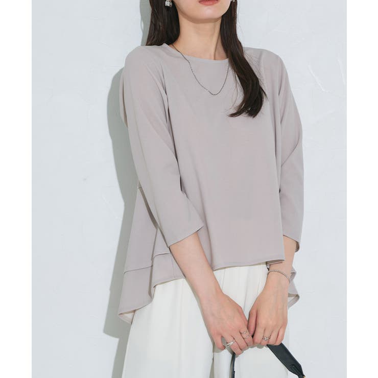 グレー | バックフレアデザインTブラウス 春 ブラウス | Pierrot