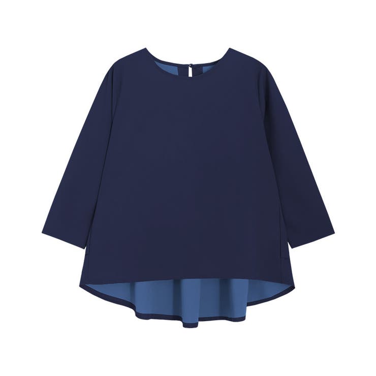 ネイビー | バックフレアデザインTブラウス 春 ブラウス | Pierrot