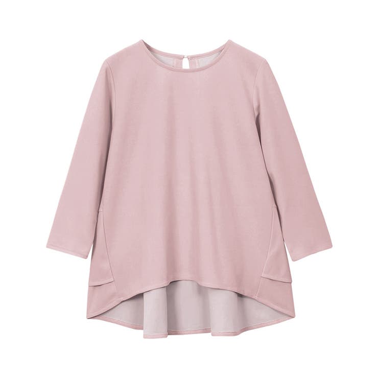 ピンク | バックフレアデザインTブラウス ブラウス シャツ カットソー 7分袖 | Pierrot
