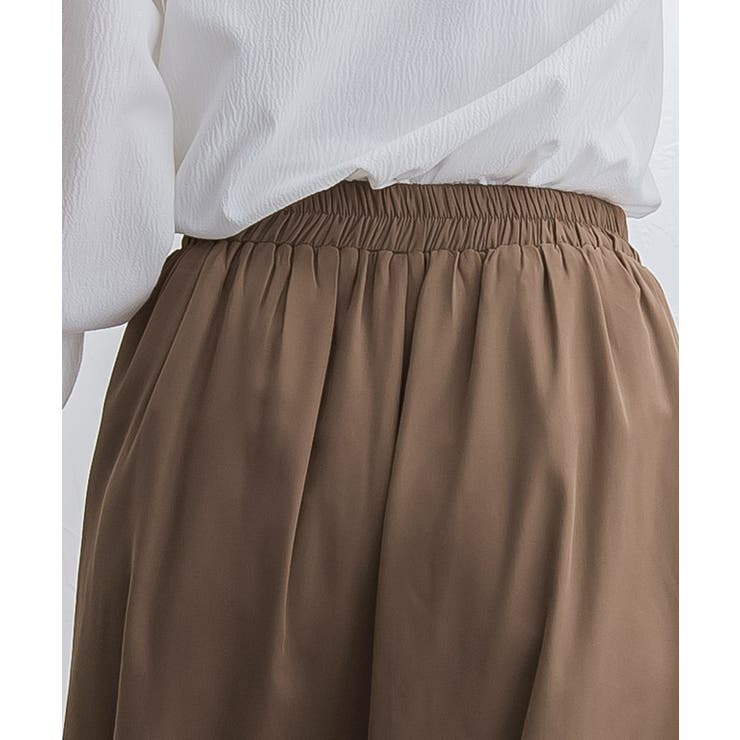 裏地付きシフォンタックフレアパンツ パンツ ボトムス フレア タック 裏地付き | Pierrot | 詳細画像4 