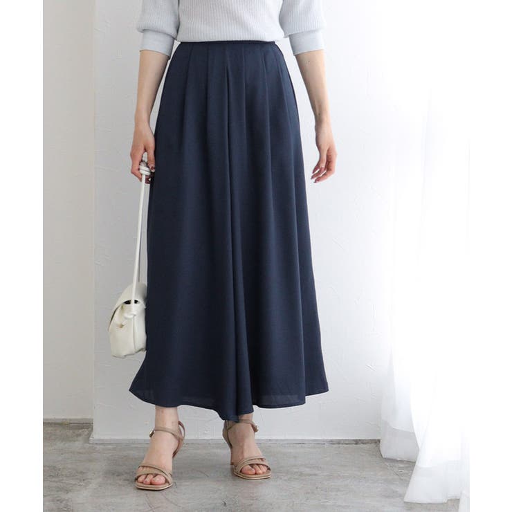 裏地付きシフォンタックフレアパンツ パンツ ボトムス フレア