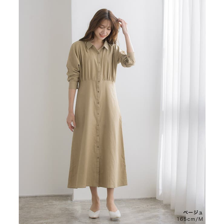 高級感　リネン✖️シルク混紡 光沢感 プリントシャツワンピースゆったり九分袖 楽天市場】ロングワンピース シャツワンピース 春 夏 レディース