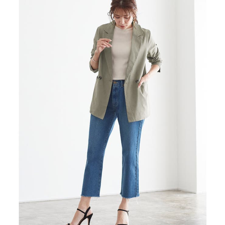 麻混ダブルボタンジャケット ジャケット テーラードジャケット スーツ 麻混 | Pierrot | 詳細画像10 