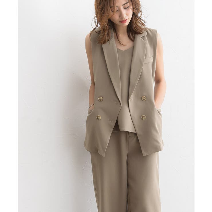 インナー付きセットアップ セットアップ ワイドパンツ パンツ オケージョン | Pierrot | 詳細画像4 