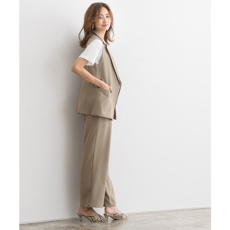 インナー付きセットアップ セットアップ ワイドパンツ パンツ オケージョン | Pierrot | 詳細画像7 