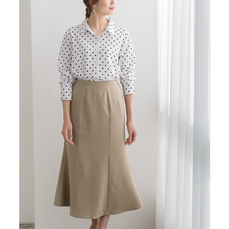 ベージュ | マーメイドスカート フレアスカート スカート ロング丈 無地 | Pierrot