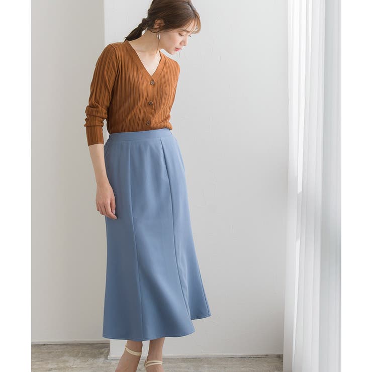 ブルー | マーメイドスカート フレアスカート スカート ロング丈 無地 | Pierrot